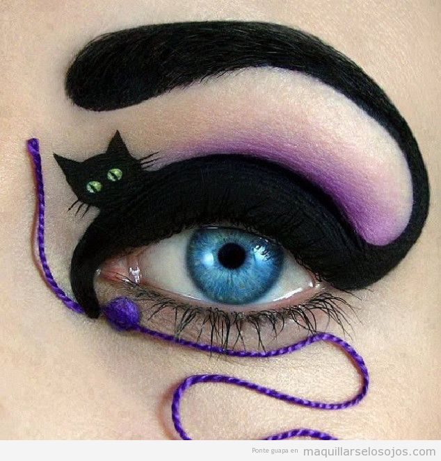 Maquillaje con dibujo de gato para Halloween 2
